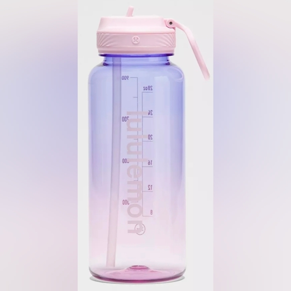lululemon athletica Other - Lululemon Back To Life Clear Bottle 32oz With Straw/lid In Pink and Purple, New